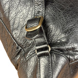 Balenciga Black Leather Classic Traveler Backpack