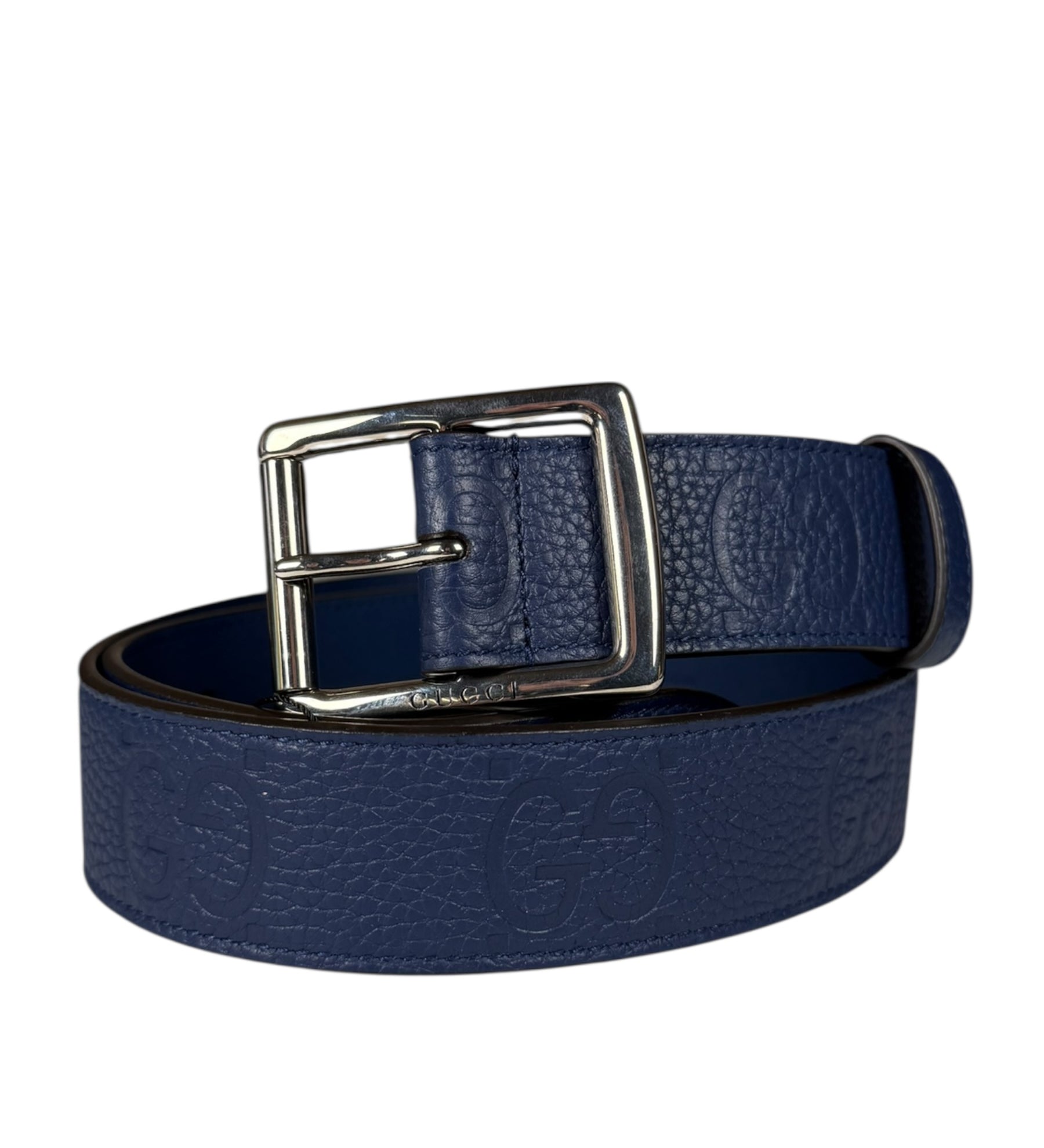 Gucci Navy Monogram GG Belt