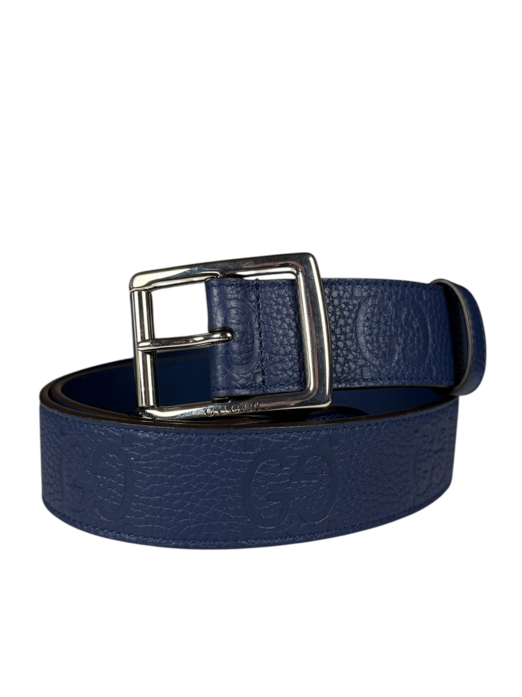 Gucci Navy Monogram GG Belt