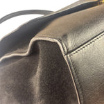 Celine Black Suede/Crocodile Embossed Leather Trapeze Two-Way Bag