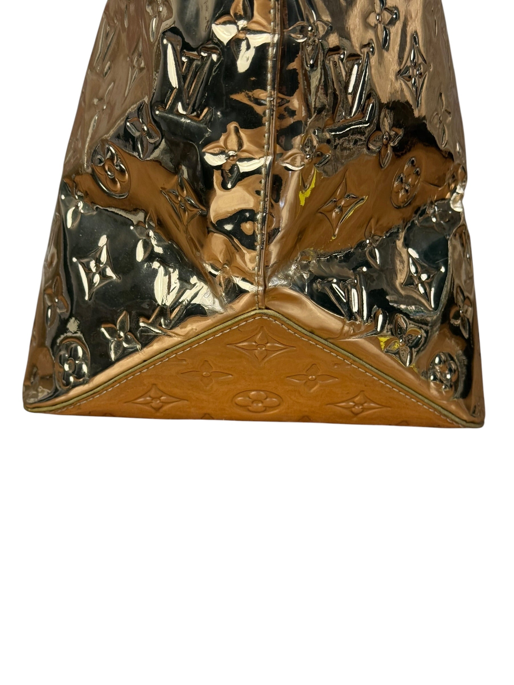 Louis Vuitton Gold Monogram Vernis Miroir Bellevue GM Tote