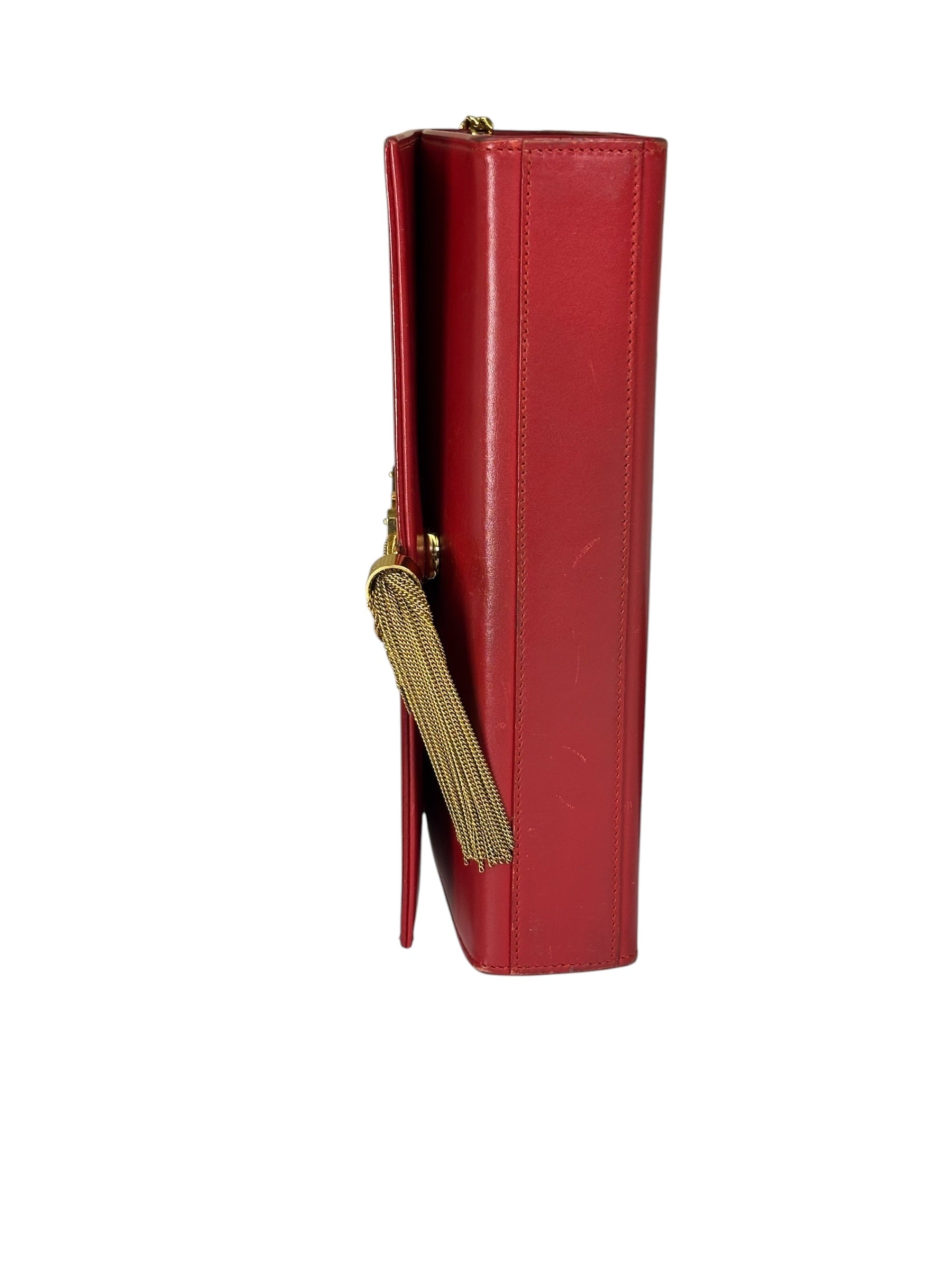 Yves Saint Laurent Red Leather Medium Kate Shoulder Bag