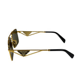 Prada Black/Gold PR A52S Rectangular Sunglasses