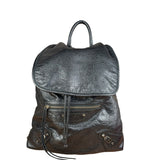 Balenciga Black Leather Classic Traveler Backpack