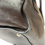 Prada Dark Brown Calf Leather Glace Twin-Pocket Tote