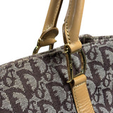 Christian Dior Brown Leather Trim Canvas Trotter Tote