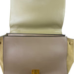 Celine Tri-Color Beige Leather/Suede Trapeze Medium Two-Way Bag