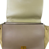 Celine Tri-Color Beige Leather/Suede Trapeze Medium Two-Way Bag