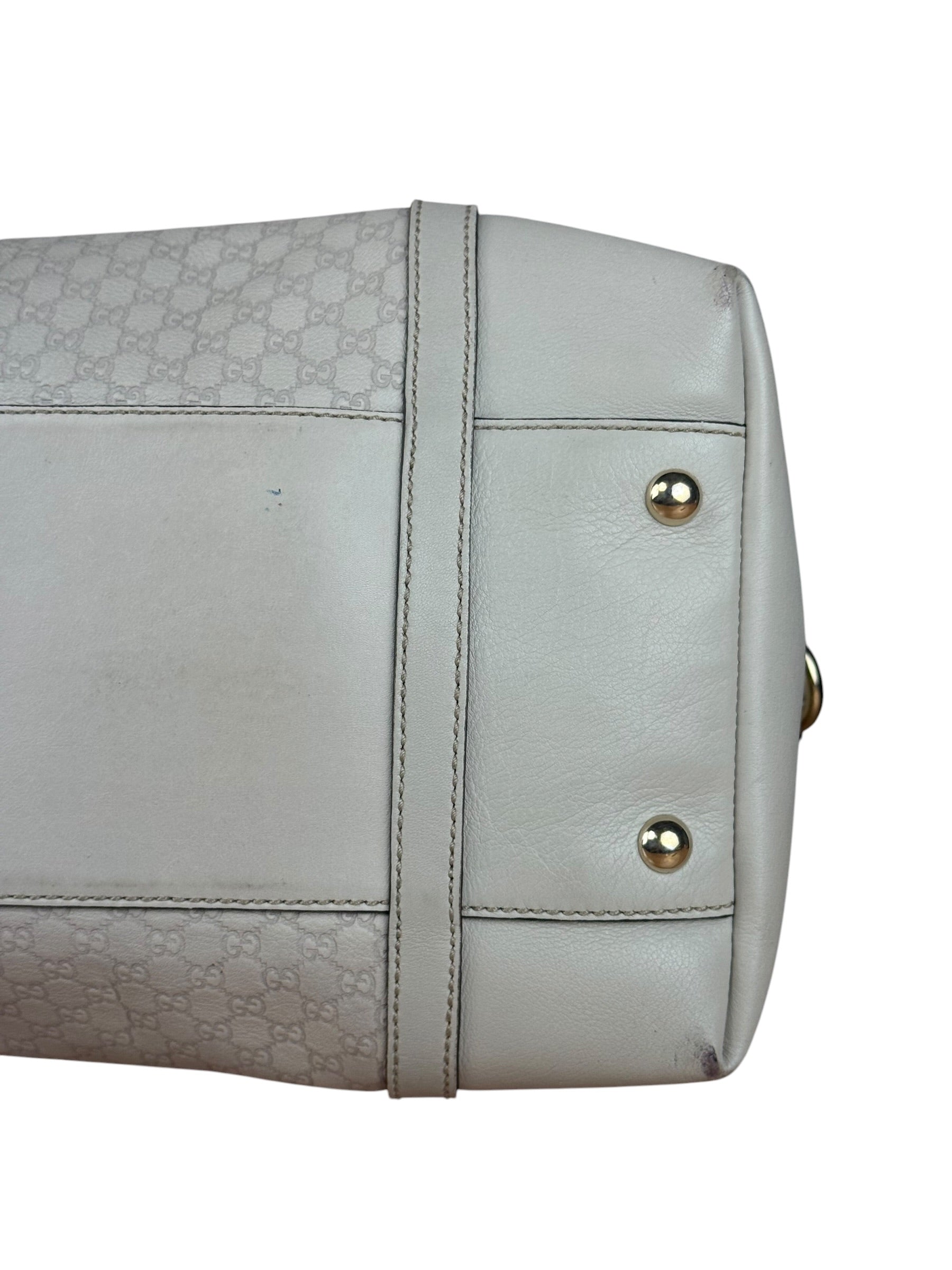 Gucci Vintage Beige Leather GG 2Way Bag