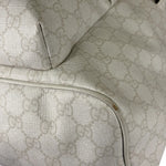 Gucci White Leather GG Green/Red Stripe Backpack