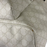 Gucci White Leather GG Green/Red Stripe Backpack