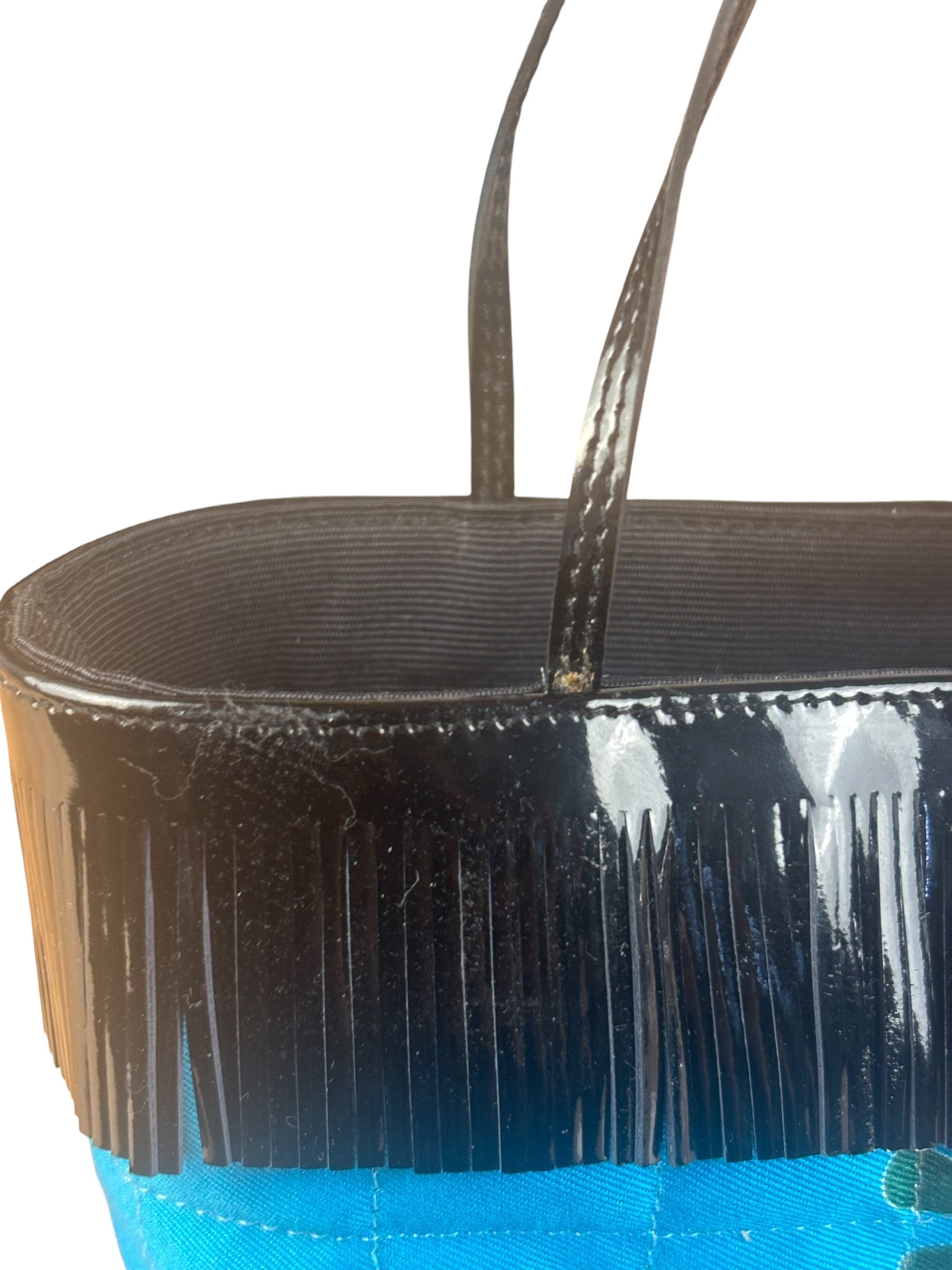 Chanel Vintage Patent Leather Fringe Mini Coco Bar Tote Bag 1998