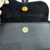 Christian Dior Black Grained Leather Saddle Belt Bag