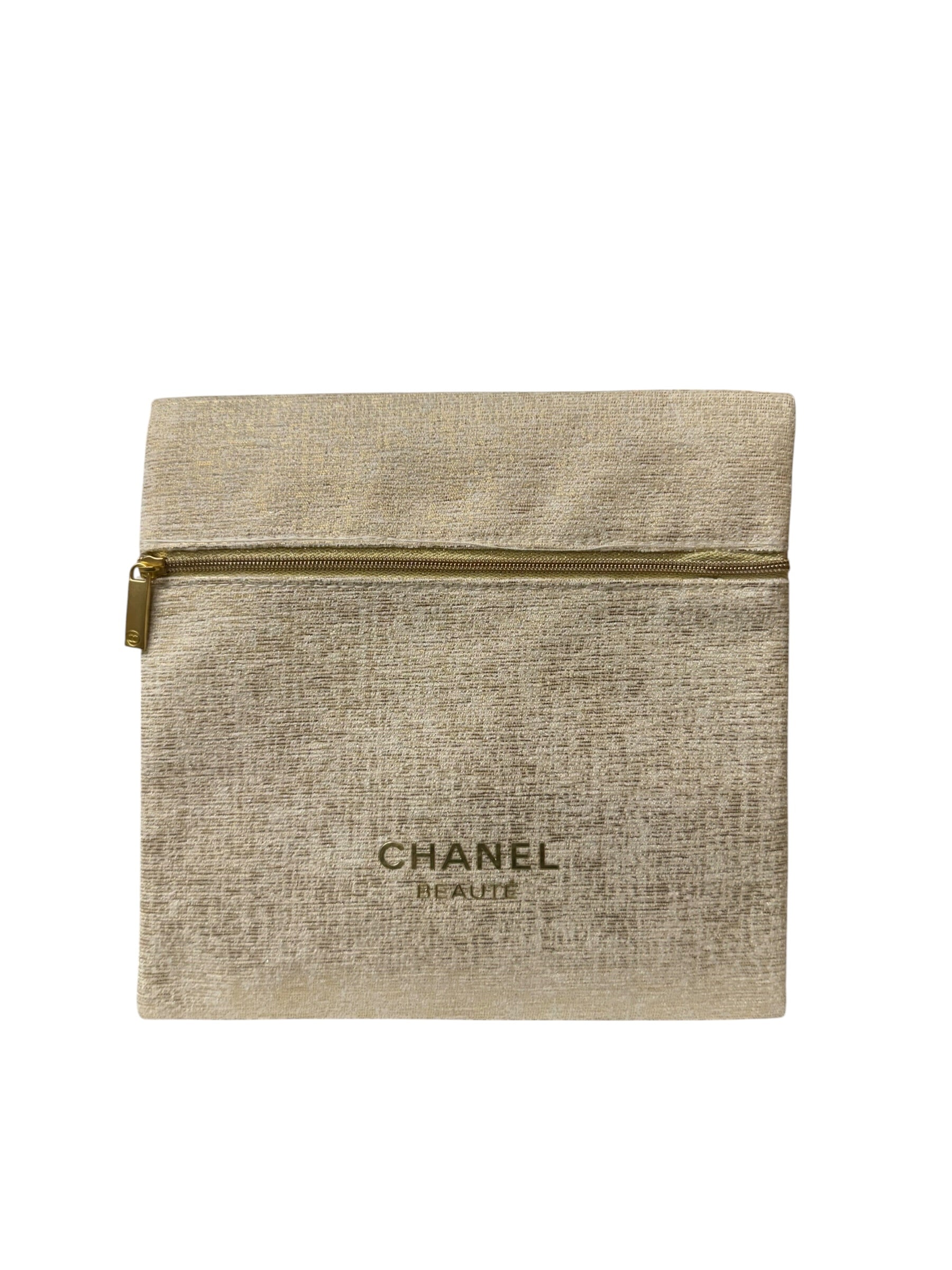Chanel Beauty Metallic Cosmetic Travel Pouch
