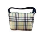 Burberry Multicolor Leather Trim House Check Top-Handle Pouch