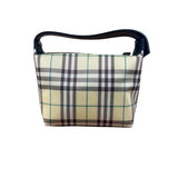Burberry Multicolor Leather Trim House Check Top-Handle Pouch