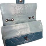 Chanel CC Two-Toned Blue Leather Flap Bag 2014