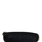 Loewe Leather Bracelet Pleated Pouch Bag Black