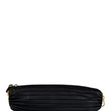 Loewe Leather Bracelet Pleated Pouch Bag Black