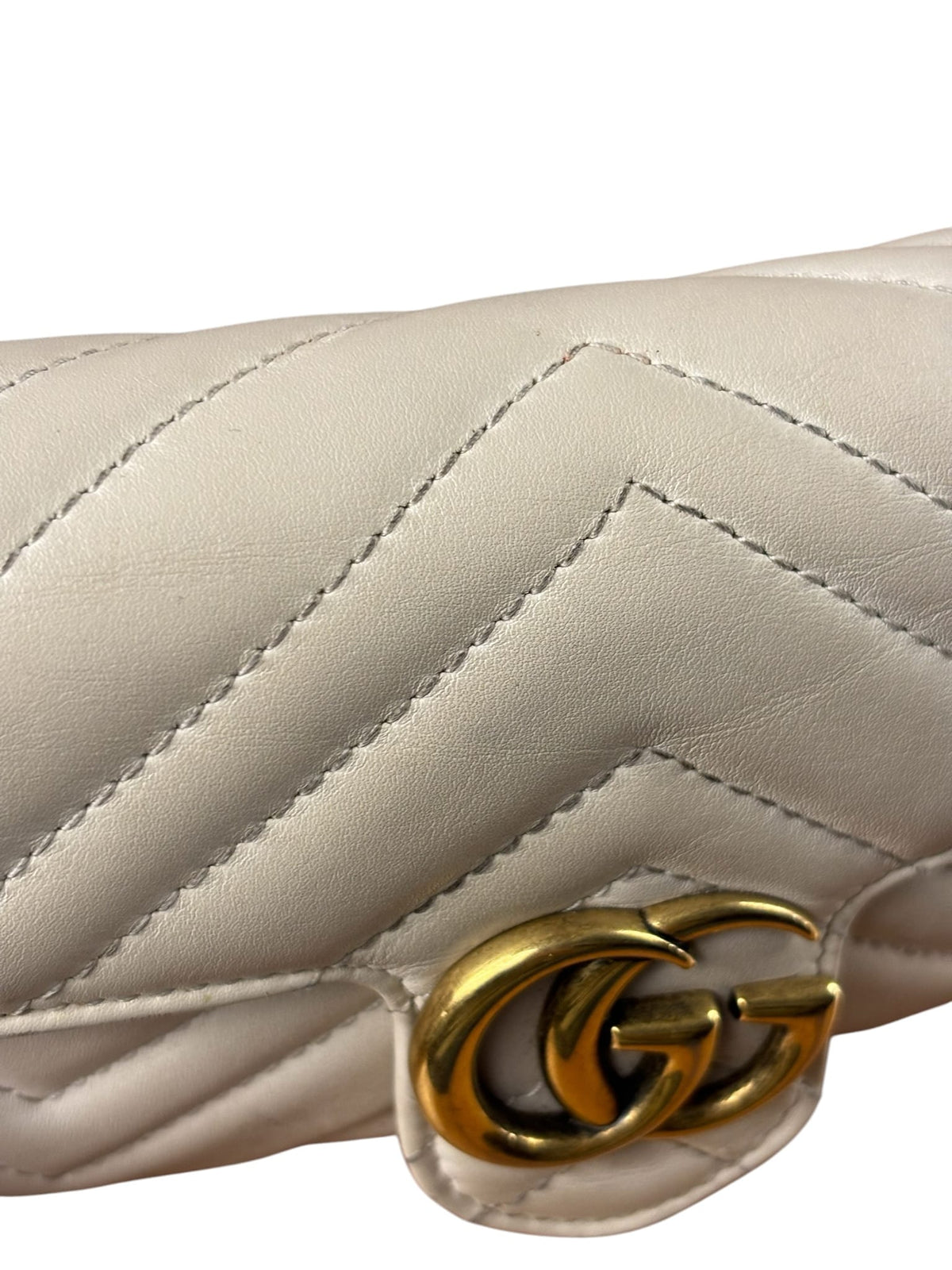 Gucci Marmont Mini Ivory Calfskin Leather Bag
