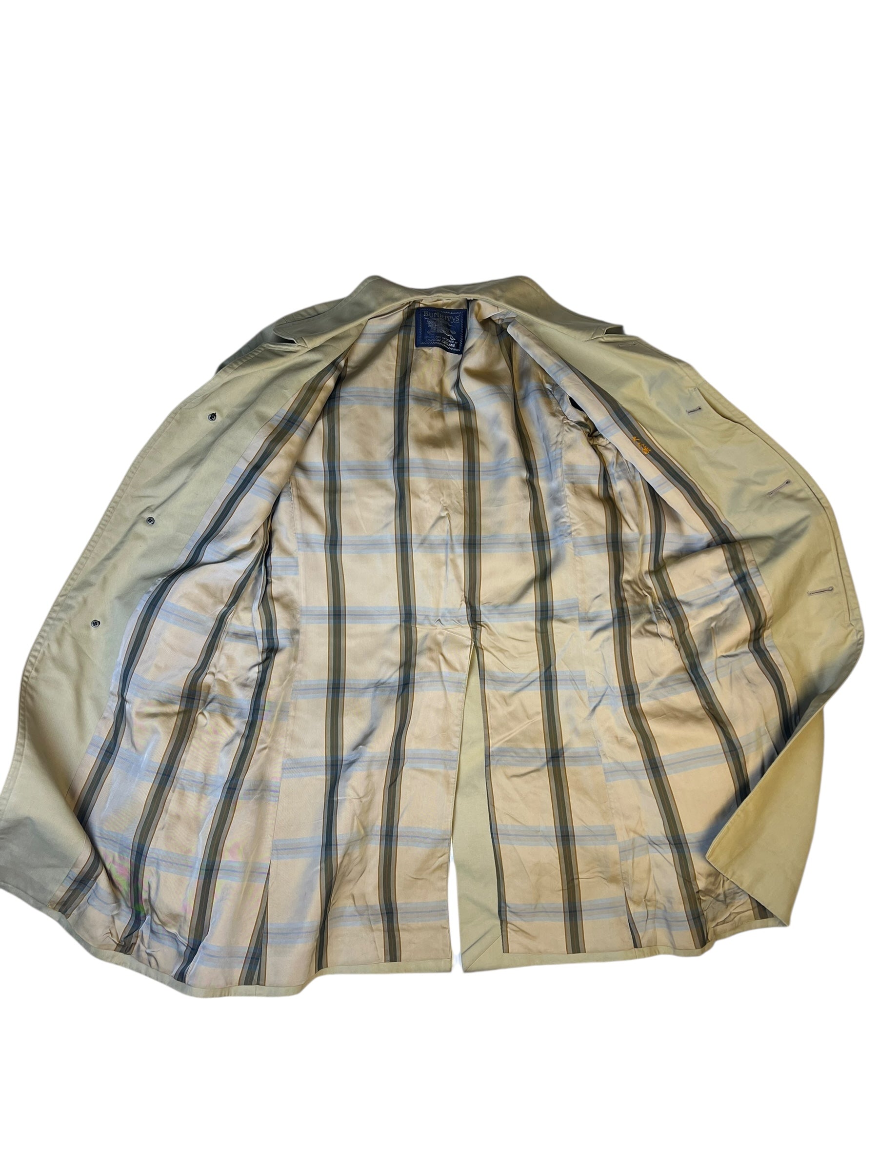 Burberry Vintage Khaki Plaid Lined Coat