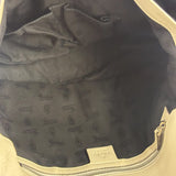 Gucci White Leather Bamboo Jungle Shoulder Bag