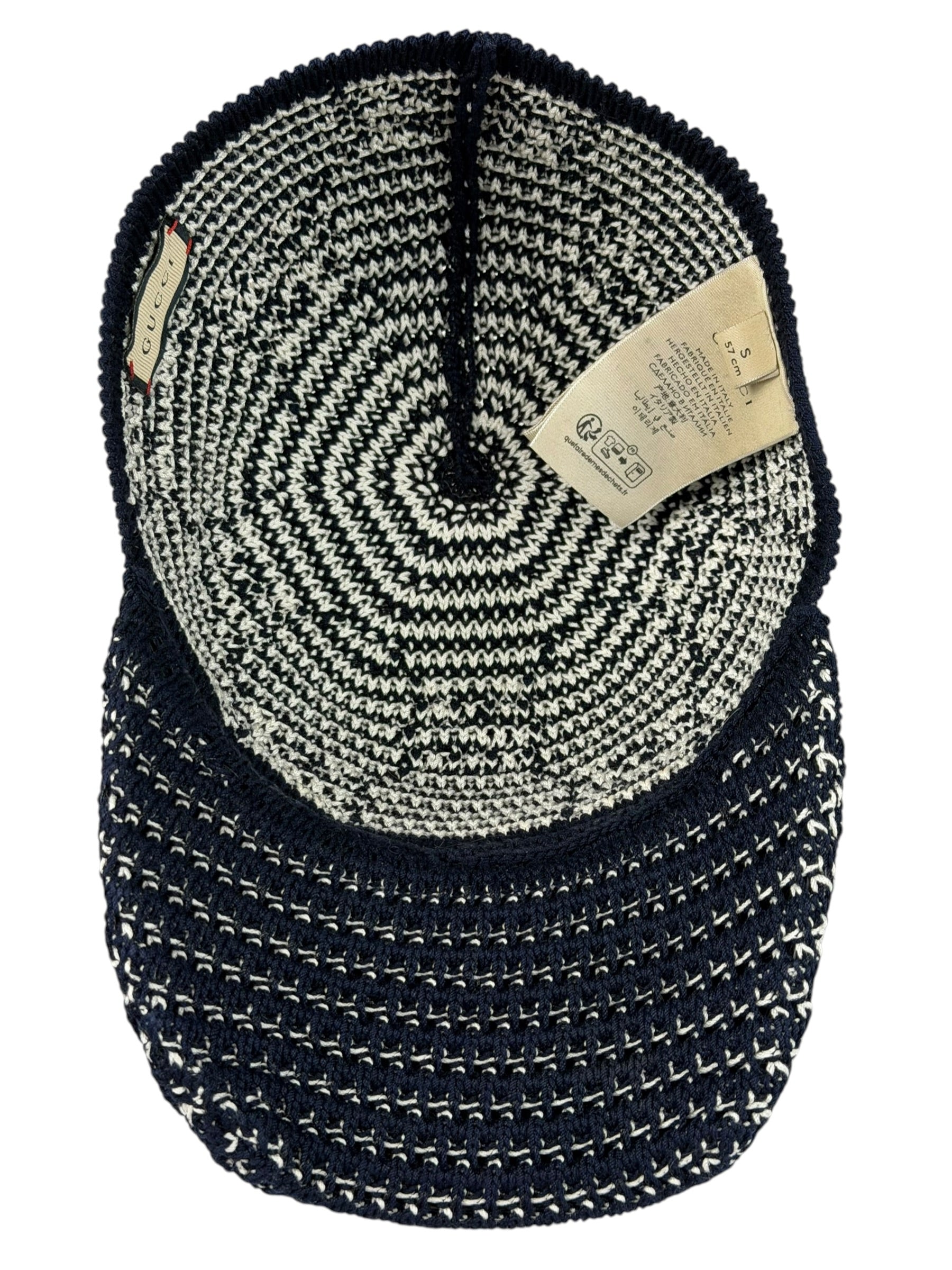 Gucci Navy GG Crochet Cotton Baseball Hat