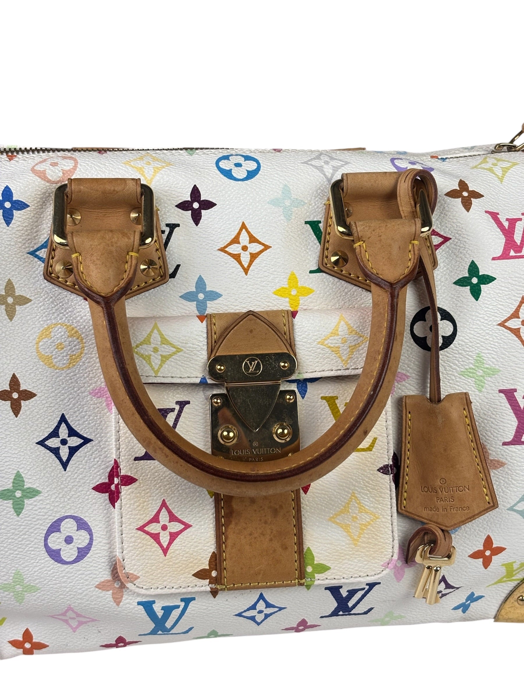 Louis Vuitton x Takashi Murakami White Monogram Speedy 30
