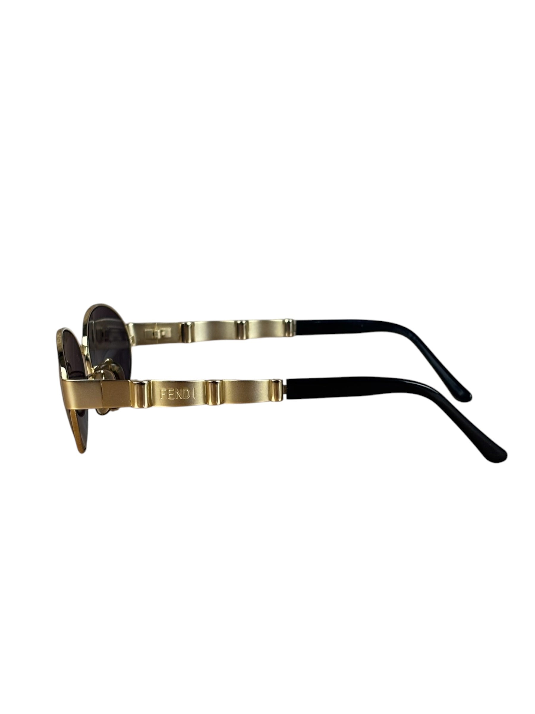 Fendi Gold/Black Oval Sunglasses