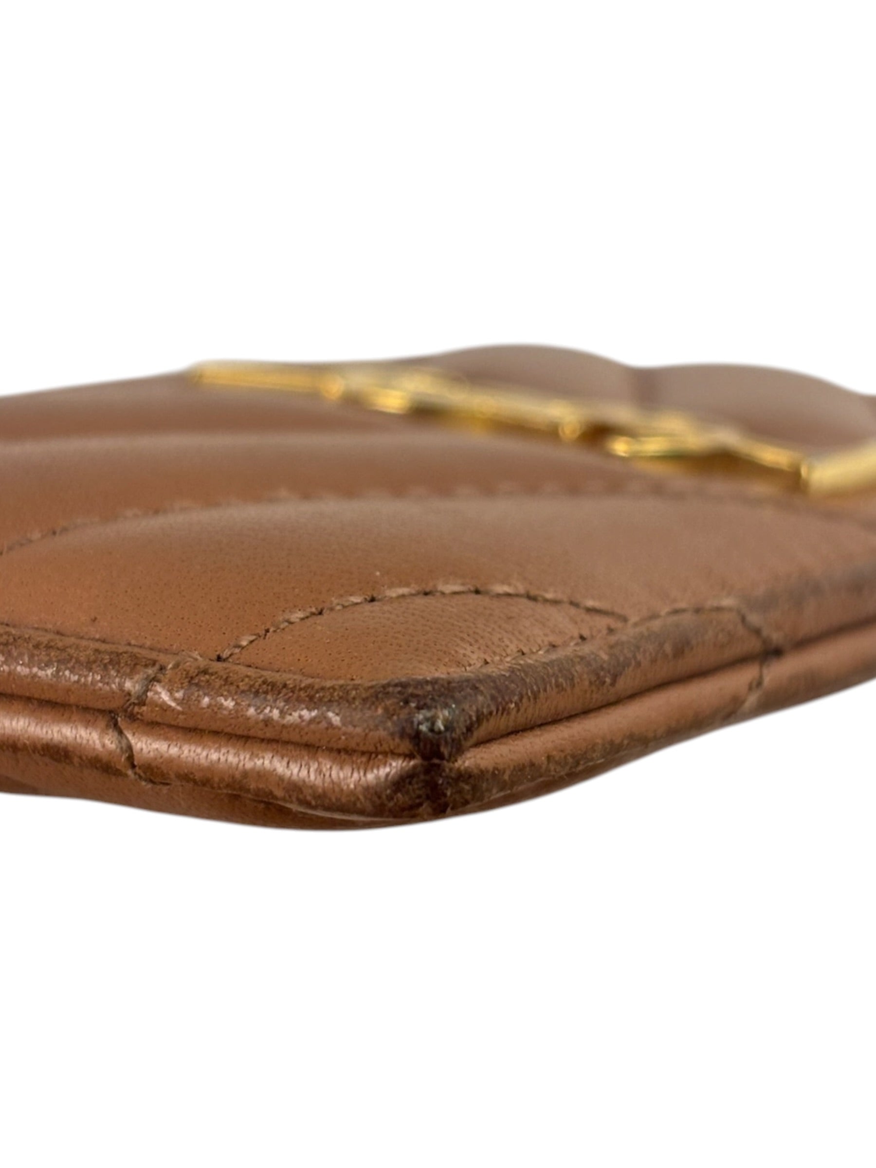 Yves Saint Laurent Dusty Rose Leather Cassandre Cardholder