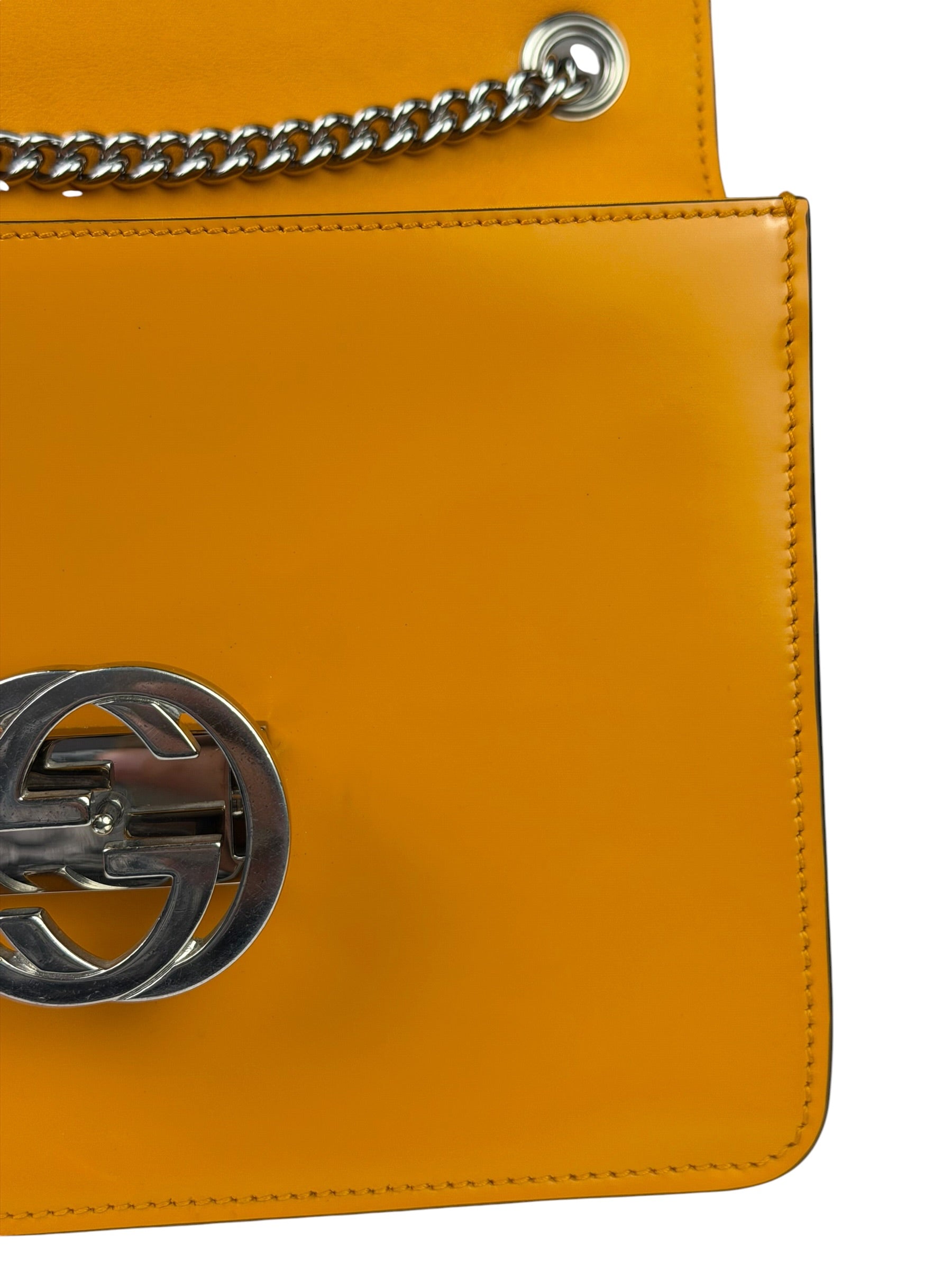 Gucci Orange GG Polished Leather Shoulder Bag