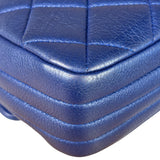 Chanel Blue Metallic Calf-Skin Chain Flap Bag 2014