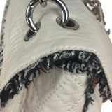 Chanel White Leather Mini Flap Shoulder Bag 1992