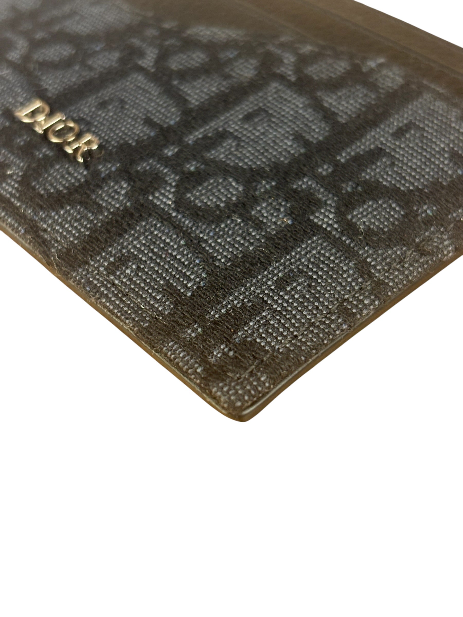 Christian Dior Black/Grey Oblique Jacquard Card Holder
