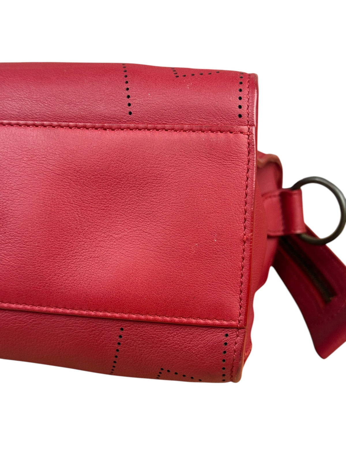 Balenciaga Red Leather Blackout City Two-Way Bag