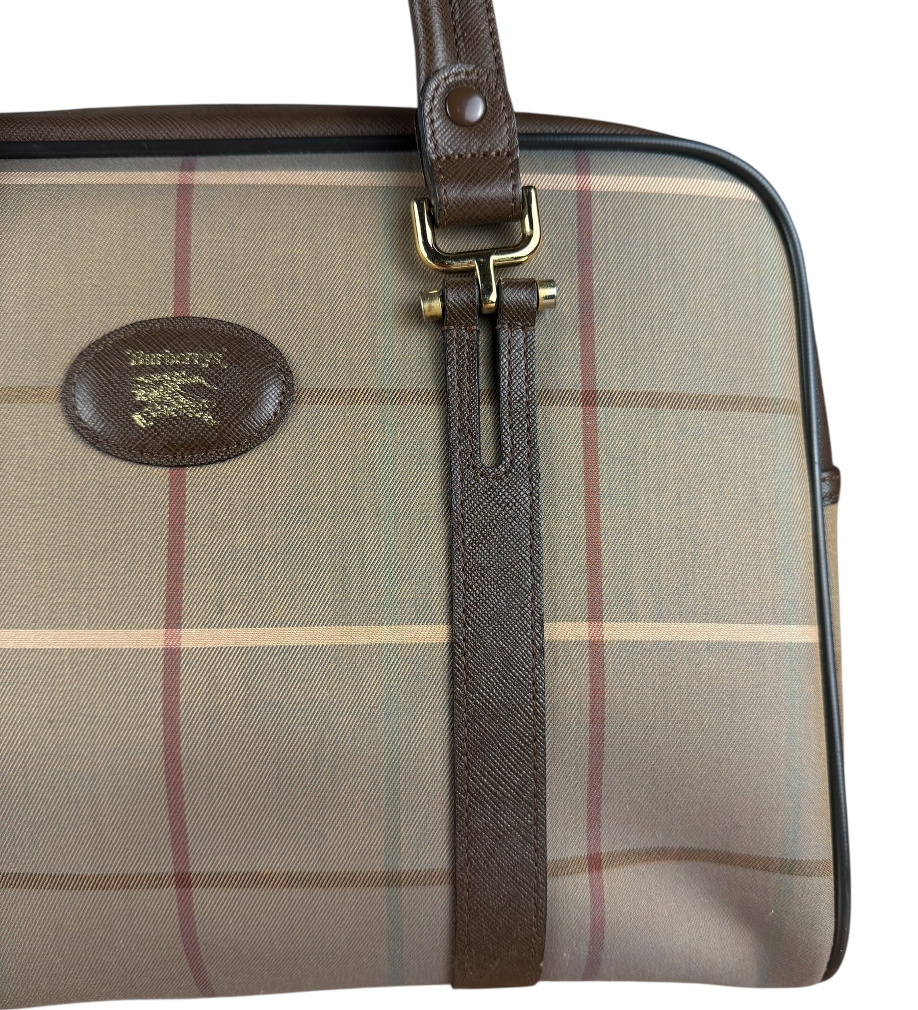 Burberry Brown Vintage Check Boston Handbag