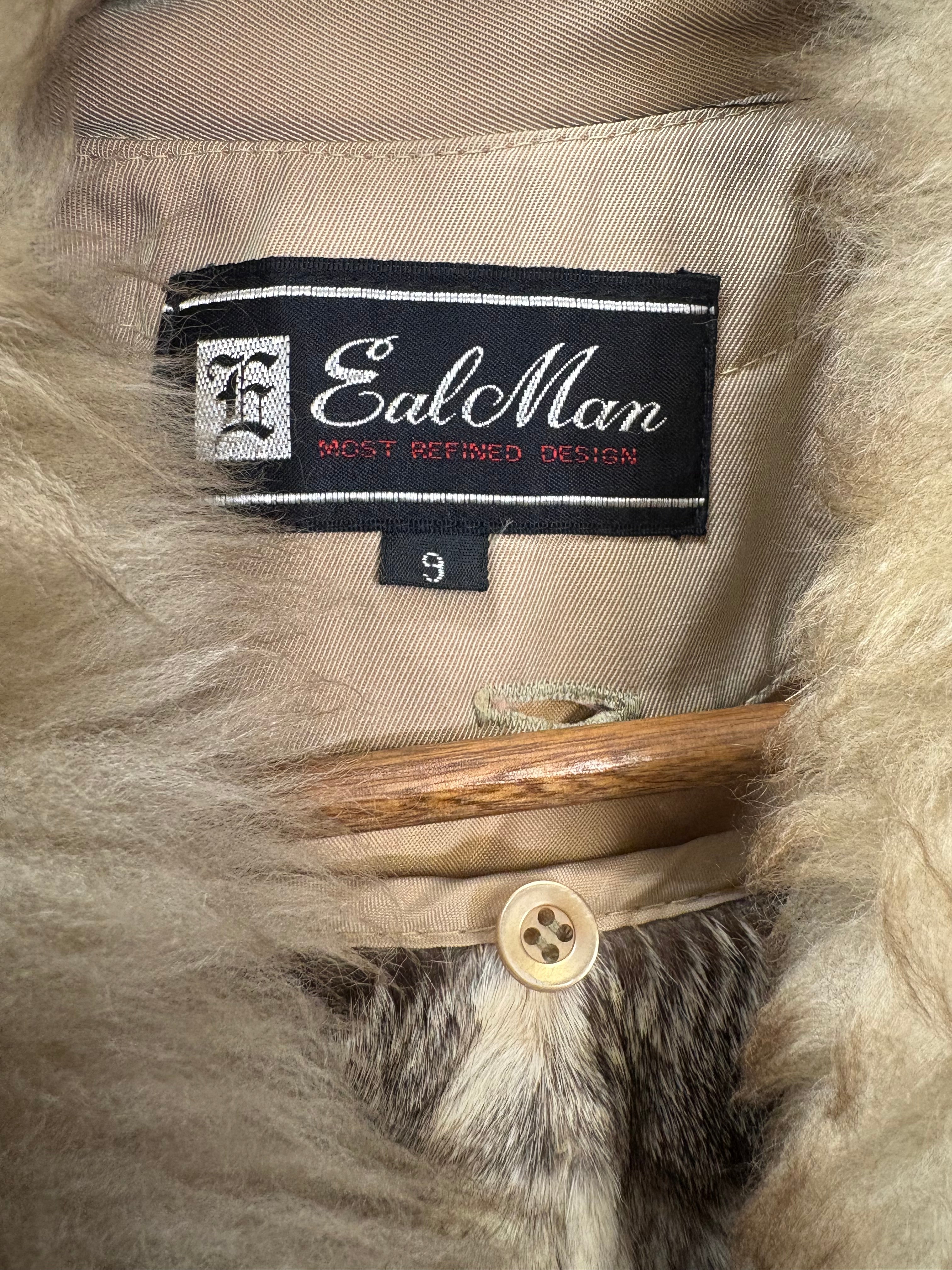 Ealman Vintage Beige Nylon Fur Lined coat
