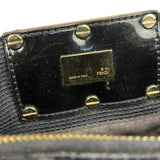 Fendi Bicolor Patent Leather Trim Mia Shoulder Bag