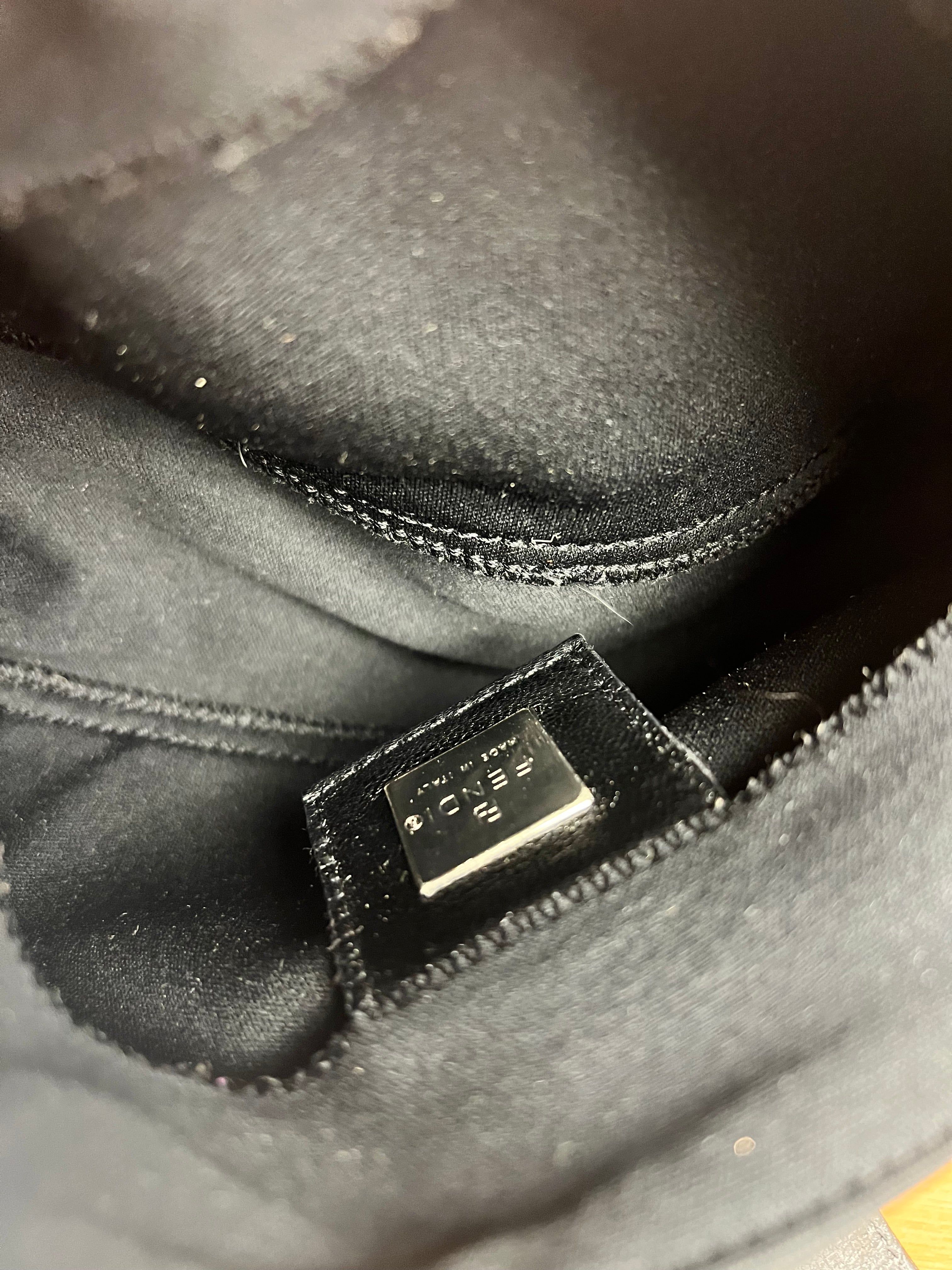Fendi Mini Baguette Neoprene Black