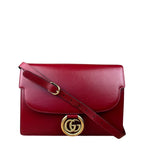 Gucci Red Leather GG Ring Shoulder Bag