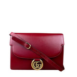 Gucci Red Leather GG Ring Shoulder Bag