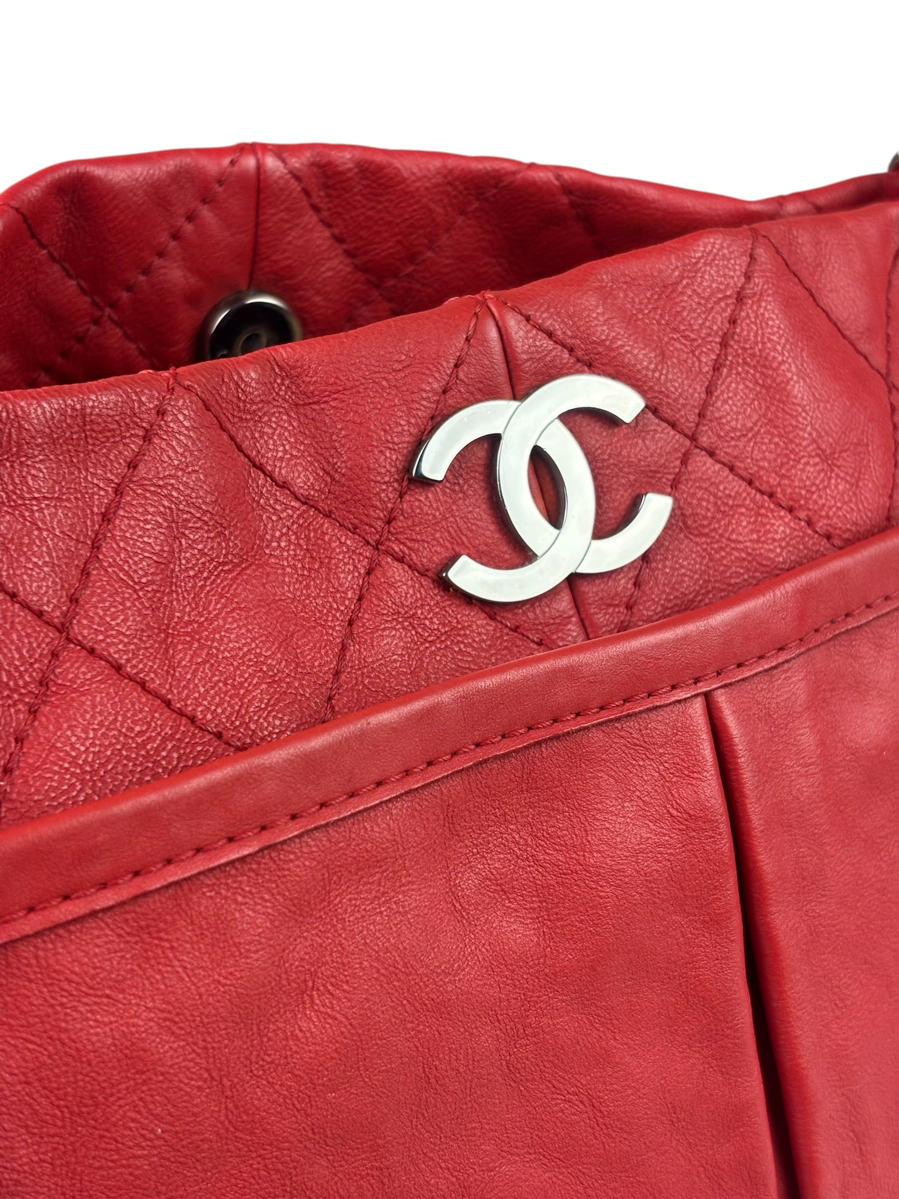 Chanel Red Quilted Leather Natural Beauty Chain Tote 2010