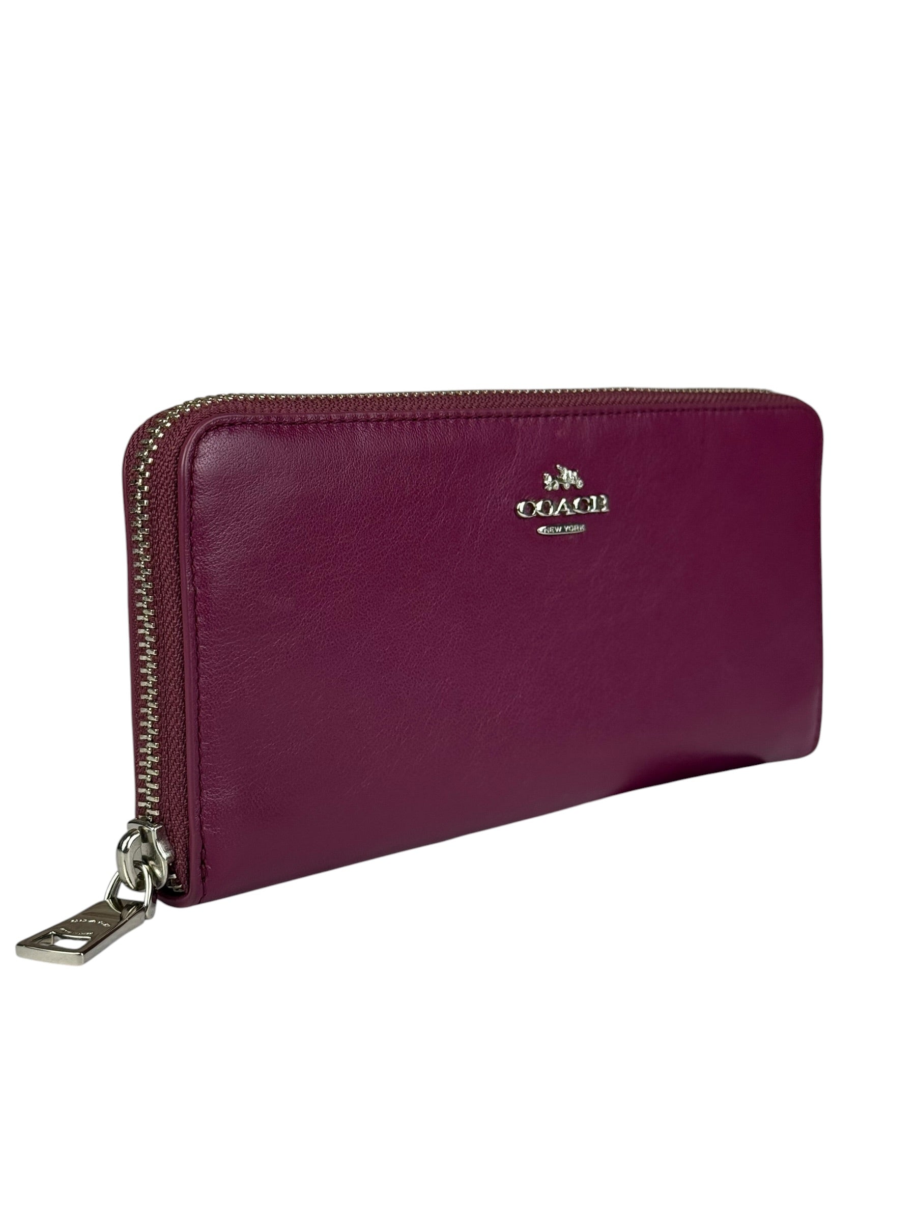 Coach Plum Long Zip Wallet