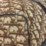 Christian Dior Brown Leather Trim Trotter Boston Bag