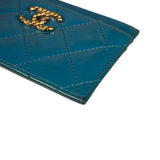 Chanel Blue Patent Quilted CC Cardholder 2016