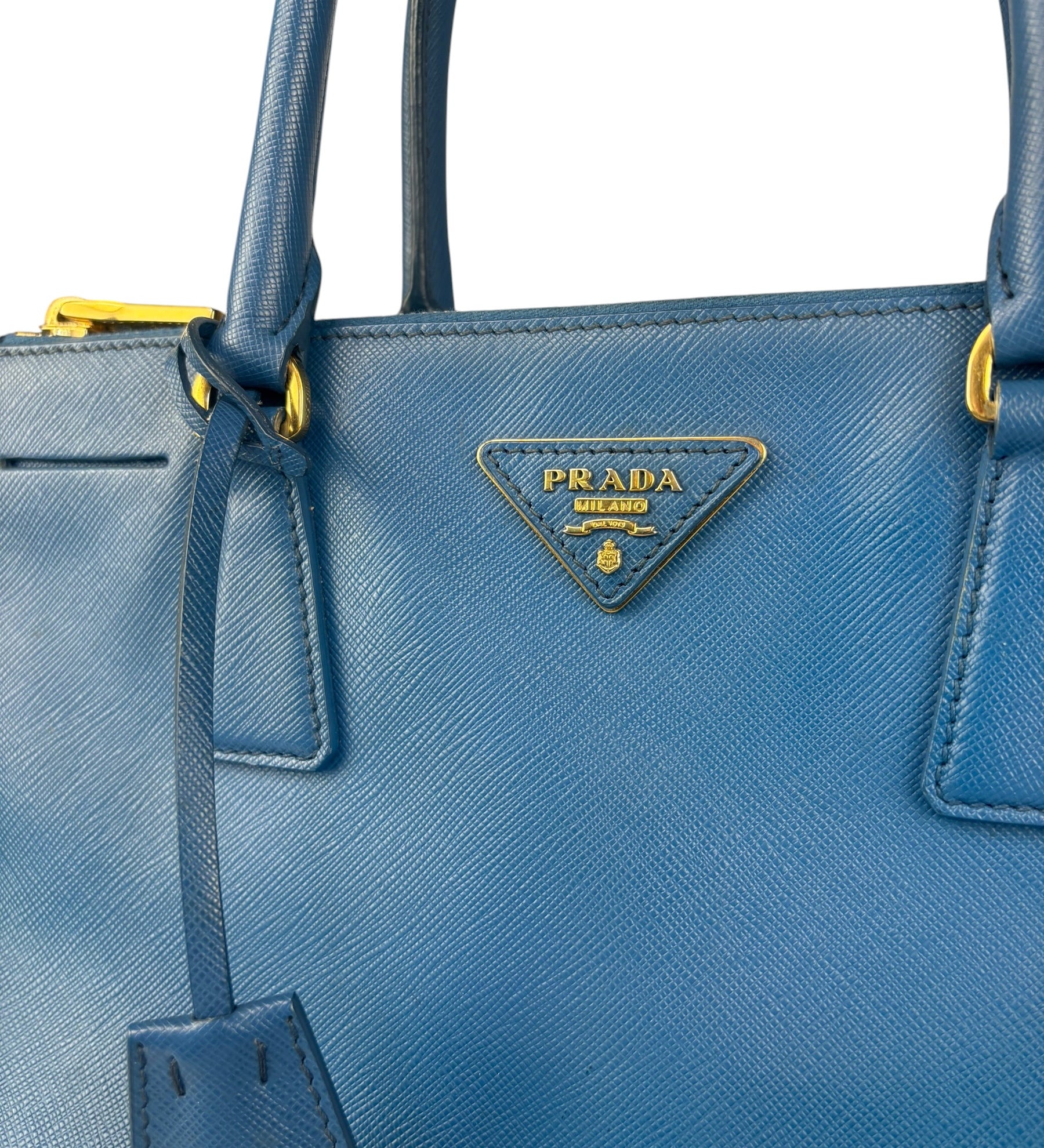 Prada Blue Saffiano Galleria 2Way Bag