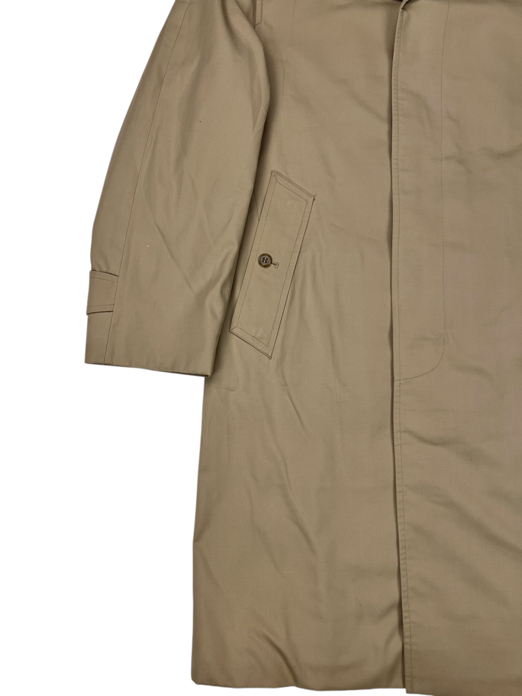 Burberry Vintage Khaki Plaid Lined Mid-Length Coat