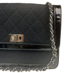 Chanel Black Patent Leather Trim Reissiue Flap Bag 2000