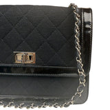 Chanel Black Patent Leather Trim Reissiue Flap Bag 2000