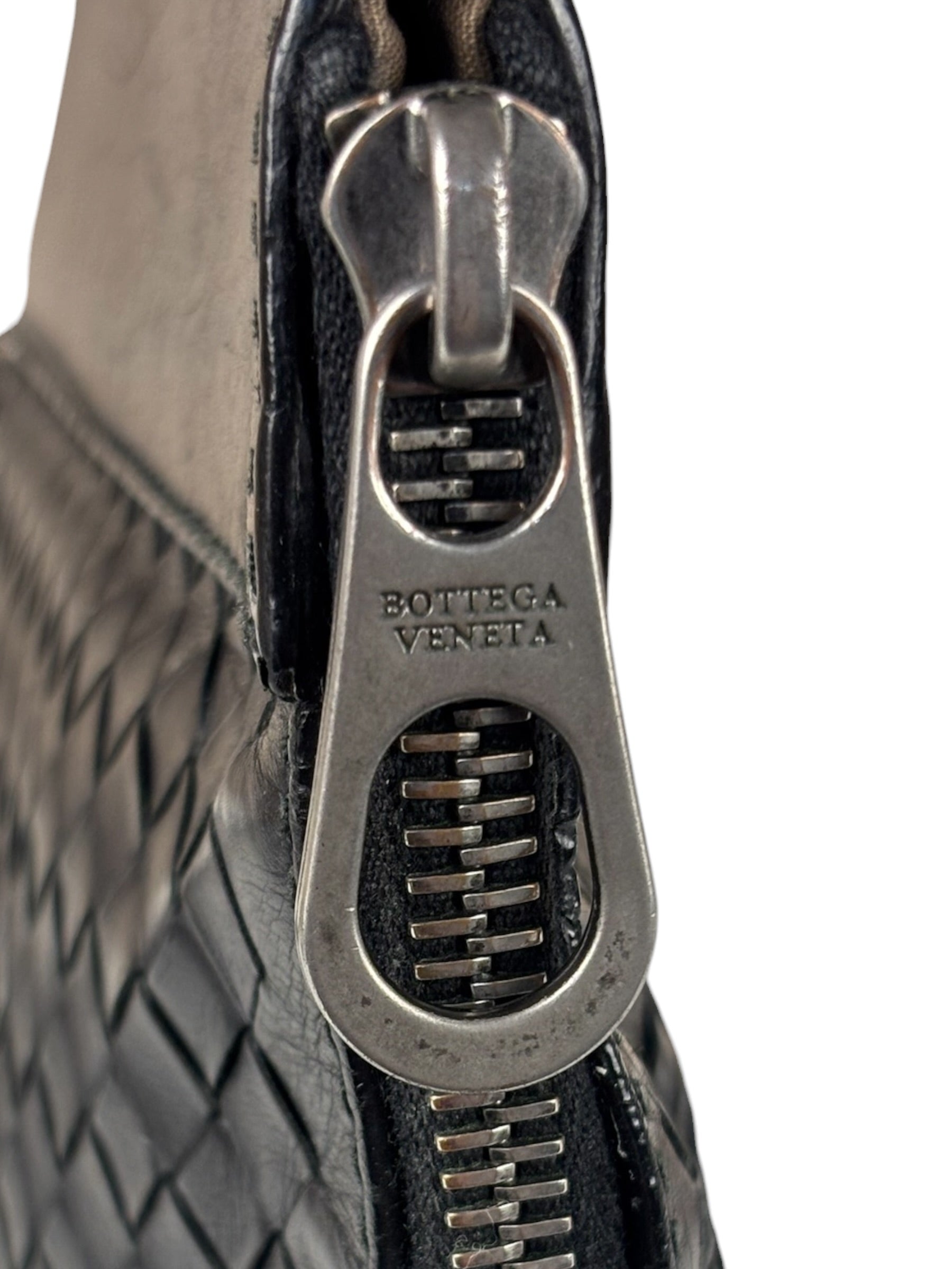 Bottega Veneta Black Intrecciato Zip Pouch
